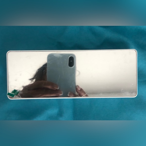 NIB thin mirrored/white digital clock/alarm with date/temp/dim features. - Picture 7 of 12